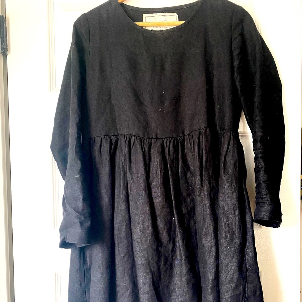 Black linen dress, size small